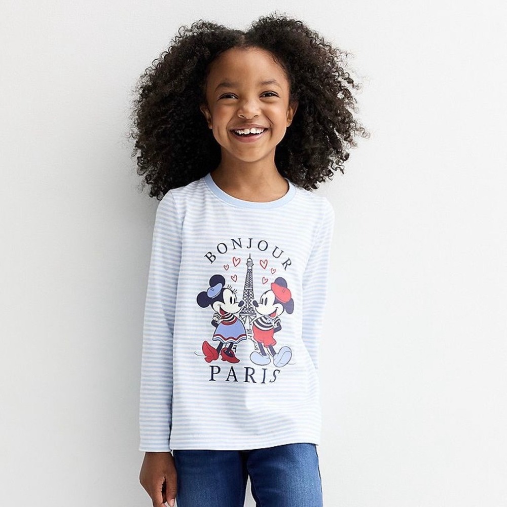 Jumping Beans Girls Disney Mickey Paris & Besties Bear Tee 2PK 5T Blue Cream‎ - Picture 2 of 10